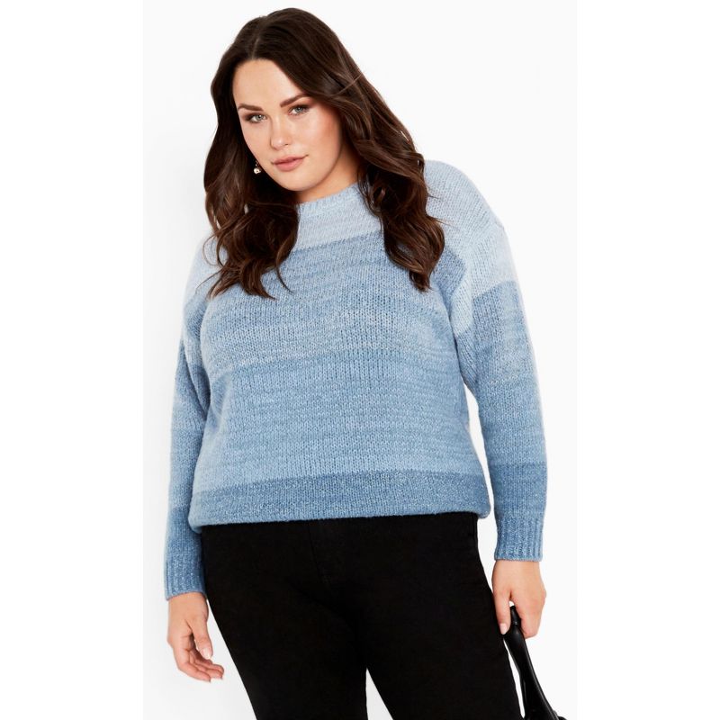 Women's Plus Size Reese Sweater - indigo | AVENUE, 1 of 8