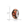 Black Bow Jewelry Red, Orange Hand-Blown Glass & Sterling Silver Bead Charm, 13mm - 3 of 4