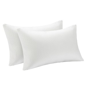 Costway 2Pack Shredded Memory Foam Bed Pillows Bamboo Rayon Cooling Cover 28''x18'' - 1 of 4