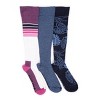 MUK LUKS Womens 3 Pack Cotton Compression Knee-High Socks - 3 of 3