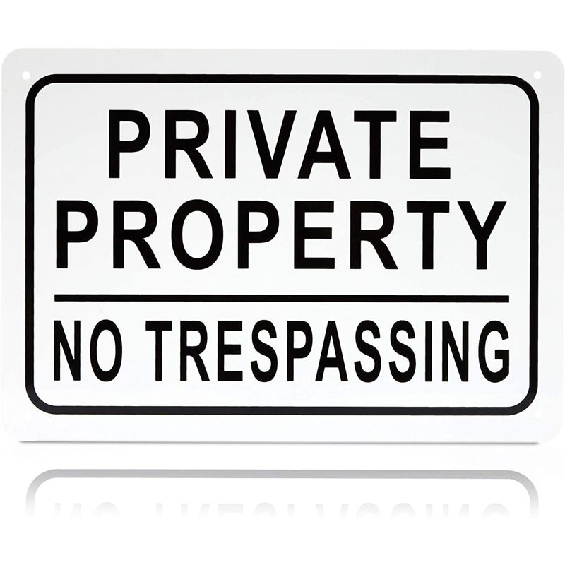 3 Pack Private Property No Trespassing Aluminium Sign 10" x 7" for Indoor Outdoor Use, 3 of 6
