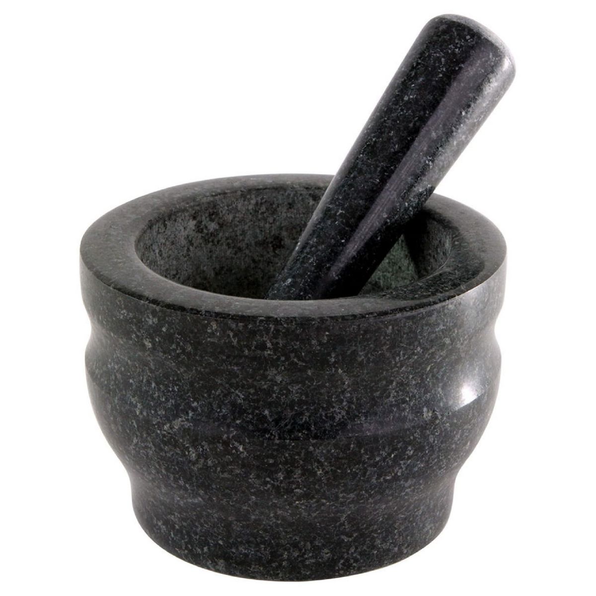 Cole & Mason 5.5-inch Granite Mortar & Pestle - Unpolished Stone Mortar & Pestle for Kitchen - Small Grinding Bowl for Herbs and Spices - Black, 8
