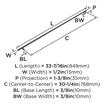 30-1/4 Inch Oil-Rubbed Bronze Bar Pull with Mounting Hardware