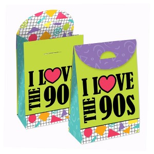 Big Dot of Happiness 90’s Throwback - 1990s Gift Favor Bags - Party Goodie Boxes - Set of 12 - 1 of 4