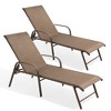 Crestlive Products Outdoor Lounger Aluminum Adjustable Chaise Lounge Chairs with Arms (Set of 2) - 2 of 4