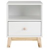 19.5" Drawer Kids' Nightstand - Alaterre Furniture: Toddler Bedroom Furniture, Small White MDF & Pine - 2 of 4