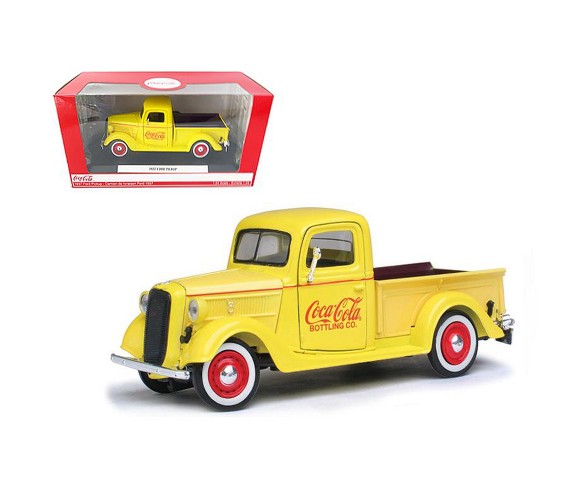 1937 Ford Pickup Truck Coca Cola Yellow 1/24 Diecast Model Truck by Motorcity Classics