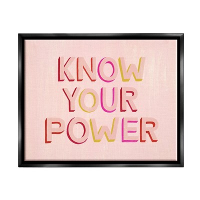 Stupell Industries Know Your Power Pink Inspirational Framed Canvas