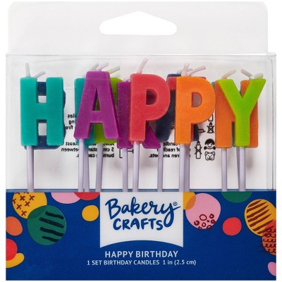 Bakery Crafts Happy Birthday Letters 1" Candles - 13ct