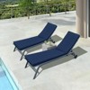 VisioGear 2PCS Set Outdoor Lounge Chair Cushion, Replacement Patio Funiture Seat Cushion, Chaise Lounge Cushion, Navy Blue, 74.41"*22.05"*2.76" - 2 of 4