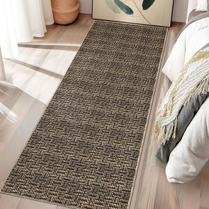 Machine Washable Hallway Runner Rug 2x6 Braided Print Entryway Rug Non-Slip Stain Resistant Area Rug for Laundry Bedside Modern Solid Kitchen Mat - 1 of 4