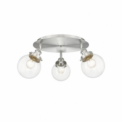 Beacon - 3 Light Flush Mount In Art Deco Style-9.63 Inches Tall and 17.75 Inches Wide