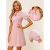 INSPIRE CHIC Women's Bow Tie Keyhole Neck Puff Sleeve Elegant Work Dress - 2 of 4