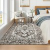 Area Rug Vintage Medallion Carpet Washable Rug Stain Resistant Throw Carpet Non Shedding Low Pile Folding Floor Cover - 3 of 4