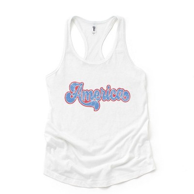 Simply Sage Market Women's Grunge America Cursive Graphic Racerback Tank