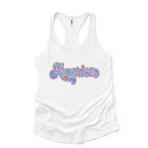 Simply Sage Market Women's Grunge America Cursive Graphic Racerback Tank - 1 of 2
