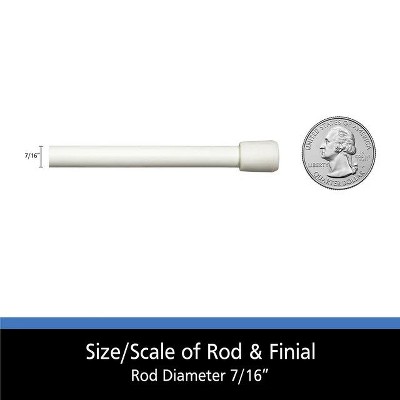 LunaLulinlk 28-48 in. Adjustable Spring Tension Curtain Rod, 7/16 in. Diameter Steel Tube, White Finish