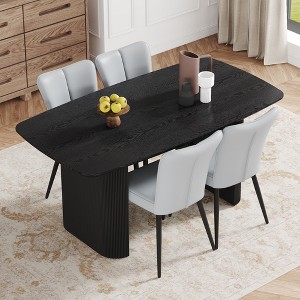 5-Piece Dining Set with MDF Table and 4 PU Chairs - 1 of 4