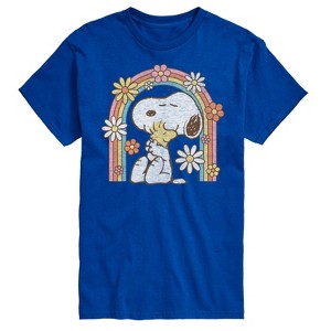 Men's - Peanuts - Retro Flower Rainbow Short Sleeve Graphic T-Shirt - 1 of 4