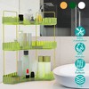 NewHome "3-Tier Corner Bathroom & Vanity Organizer Shelf for Makeup, Perfume, Cosmetics, Clear Tray Rack" Green - 2 of 4