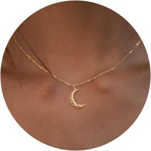 Circle CZ Pendant Necklace 14K Gold Plated Twist Rope Chain Jewelry - 1 of 4