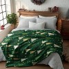 Lomsoe Green Christmas Pine Tree & Star Print Flannel Blanket - All Seasons Soft and Warm Throw Blanket for Napping, Camping, Travel, Office - 4 of 4