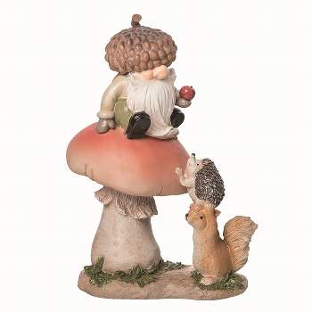 Transpac Resin Brown Harvest Woodland Acorn Gnome Figurine