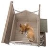 FURNIinspire Outdoor Fir Wood Dog House with an Open Roof,Storage Box, Elevated Feeding Station with 2 Bowls,41"*36"*32" - 3 of 4
