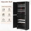 70" Black Tall Kitchen Pantry Cabinet with 4 Doors and Adjustable Shelves, Freestanding Storage Cabinet for Bathroom, Dining Room, Living Room - 3 of 4