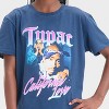 Girls' Tupac Oversized Graphic T-Shirt - Blue - 2 of 4