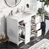 Whisen 36 in. Bathroom Storage Cabinet Bathroom Vanity with Resin Sink, Adjustable Shelves and 4 Drawers - 3 of 4