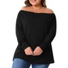 Agnes Orinda Women's Plus Size Off Shoulder Long Sleeve Basic Dolman Blouses - 2 of 4