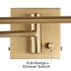 Barnes and Ivy Modern Swing Arm Wall Lamp Warm Antique Brass Plug-In Light Fixture White Fabric Bell Shade Bedroom Bedside Reading - 2 of 4
