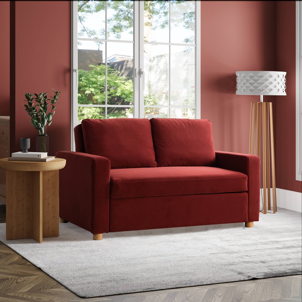 Photos - Storage Combination Serta Aurora Convertible Sofa Cinnamon Velvet 