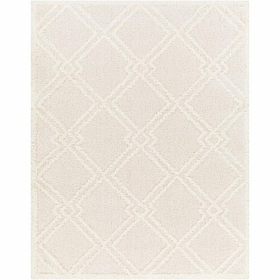 Mark & Day Lake Creek 6'7"x9' Rectangle Woven Indoor Area Rugs Light Gray: Modern Trellis, Stain-Resistant, Pet Friendly