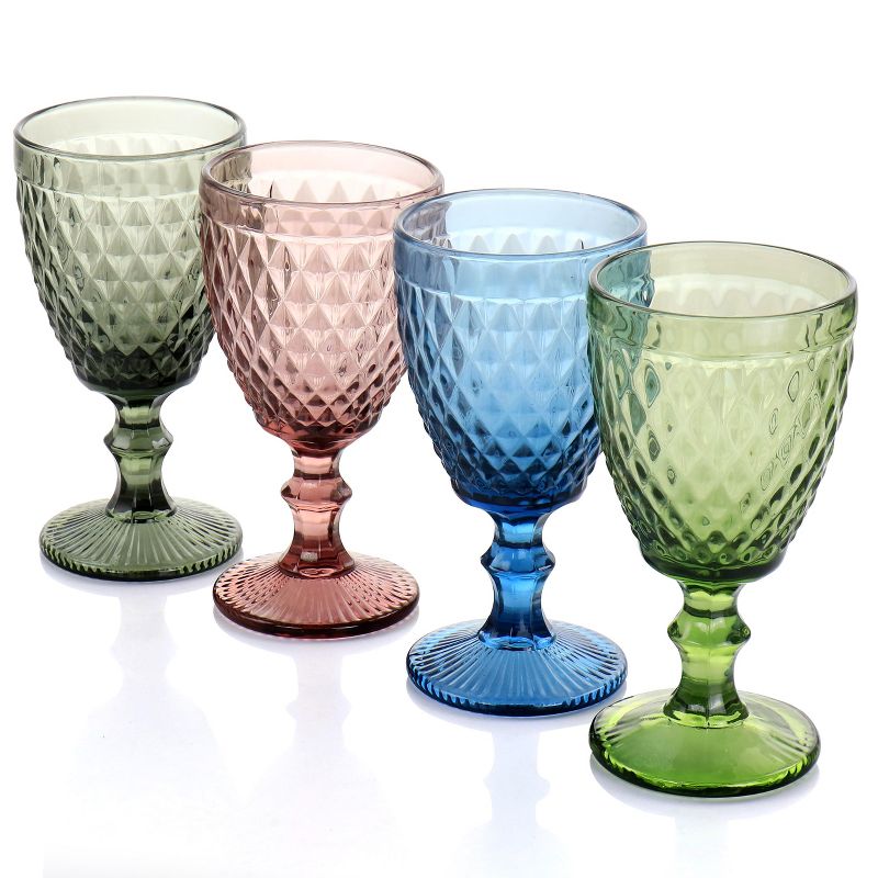 Gibson Home Rainbow Hue 4 Piece Glass Goblet Set in Assorted Colors, 2 of 8
