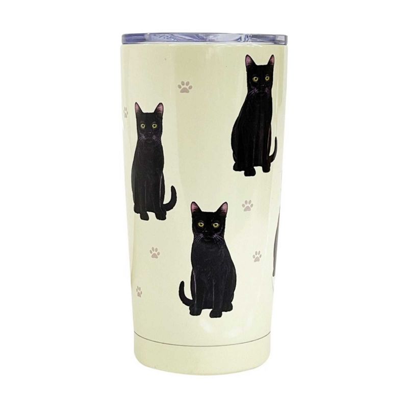 E & S Imports 7.0 Inch Black Cat Serengeti Tumbler Hot Or Cold Beverages Tumblers, 1 of 4