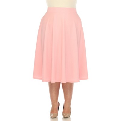 Plus Size Flare Midi Skirts