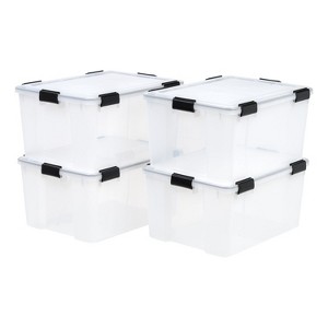 IRIS USA WEATHERPRO Airtight Plastic Storage Bin with Lid and Seal and Secure Latching Buckles - 1 of 4