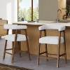 Christopher Knight Home Amara Modern Rubberwood Upholstered Counter Stools with Curved Backrest (Set of 2) - 2 of 4