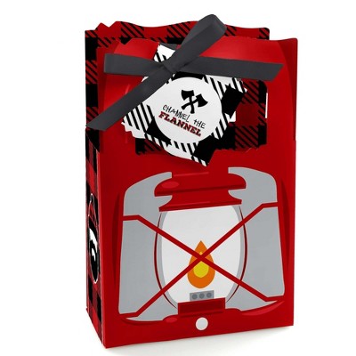 Big Dot of Happiness Lumberjack - Channel the Flannel - Buffalo Plaid Party Favor Boxes - Set of 12