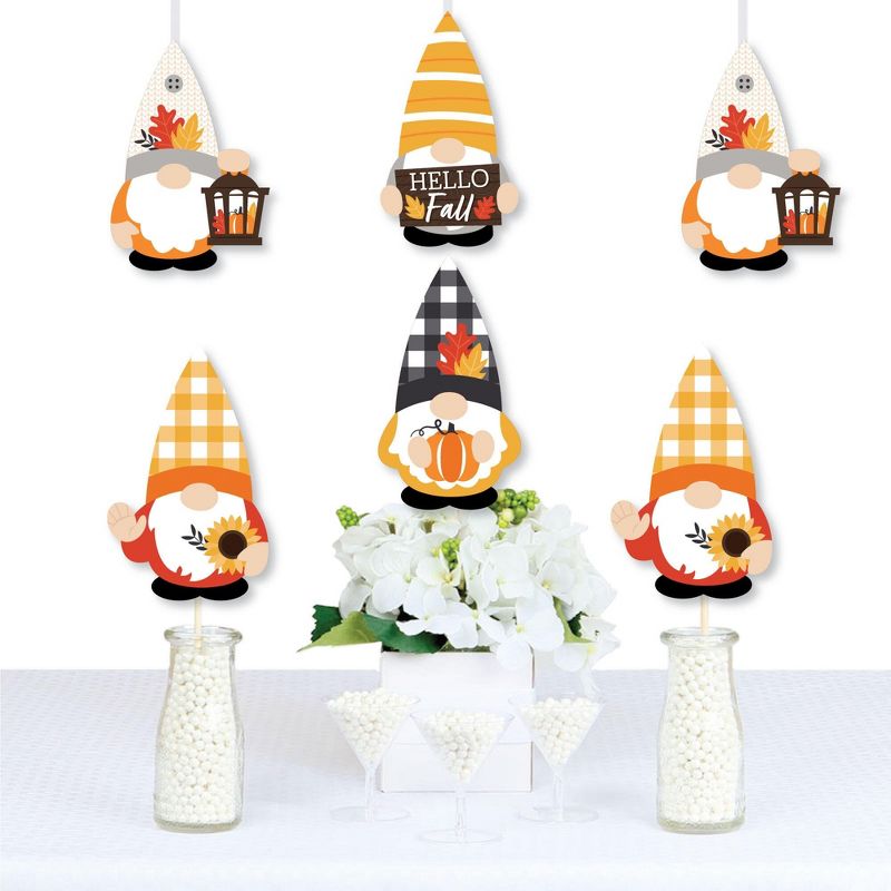 Big Dot of Happiness Fall Gnomes - Gnomes Decorations DIY Autumn Harvest Party Essentials - Set of 20, 1 of 7