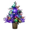 Nearly Natural 3' Pre-lit Snowy Potted Fraser Fir Artificial Christmas Tree with Dual Color LED Lights - 4 of 4