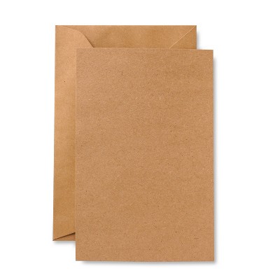 50ct Plain Flat panel Kraft Invitations