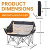 MUKE Camping Chair, Padded Double Camping Loveseat with Wine Glass Holders & Carry Bag for Beach, Camping & Lawn - 2 of 4
