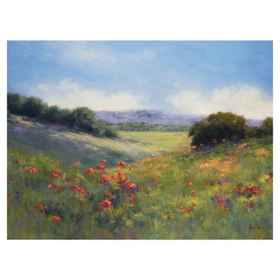 Poppies with A View By Alice Weil Wrapped Unframed Wall Canvas Art - Masterpiece Art Gallery