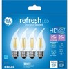 GE 4pk 25W Refresh LED CAM Decorative Light Bulbs Daylight: 25 Watt Equivalent, Dimmable, Chandelier, Energy Star Certified - 4 of 4