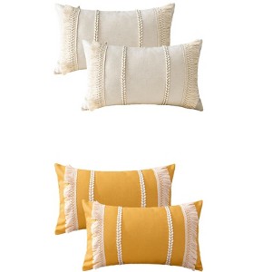 REGALWOVEN 4 Pcs Boho Modern Striped Decorative Throw Pillow Cover for Living Room Bed Sofa - 1 of 4