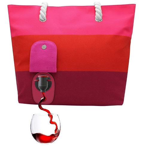 Portovino 50oz Tote Beach Bag Drink Purse With Hidden Spout And Dispenser Flask For Drink Lovers Sangria Target