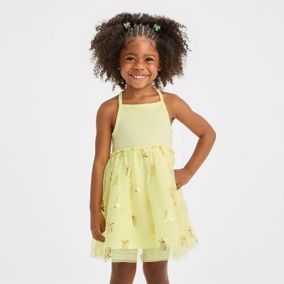 Image of Toddler Girls' Pineapple Tulle Dress - Cat & Jack™ Yellow 12M